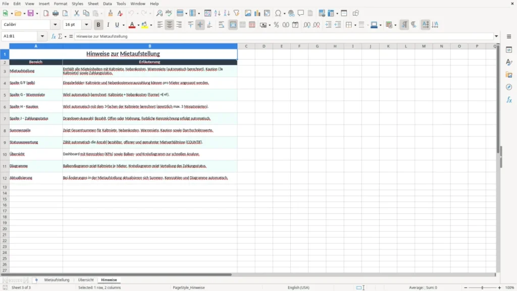 Hinweise – Mietaufstellung Excel – Kostenlose Vorlage (2026)