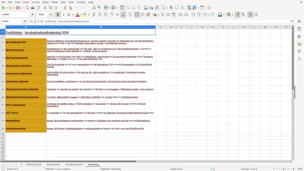 Toelichting – Nebenkostenabrechnung Excel – Vorlage (2026)